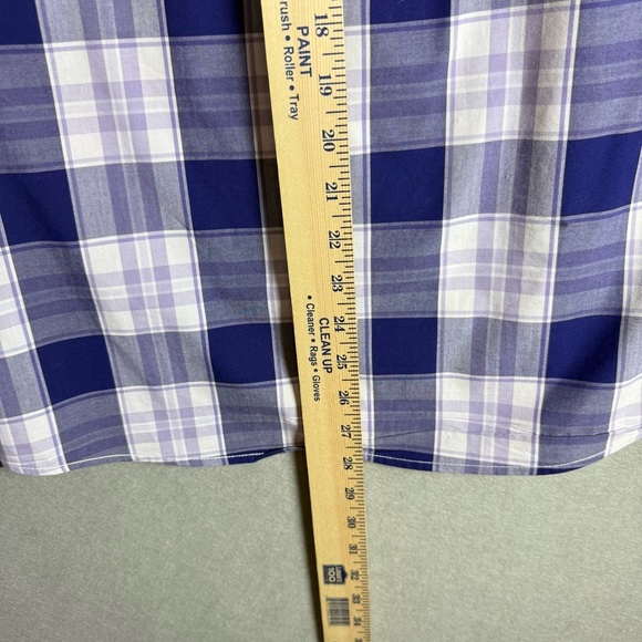 Bixby Nomad Purple/White Plaid Long Sleeve Slim Fit Button Down Shirt Size Small - Picture 8 of 9